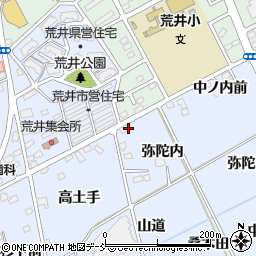 福島県福島市荒井（御伊勢）周辺の地図