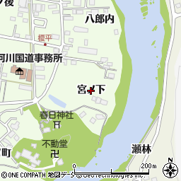 福島県福島市黒岩（宮ノ下）周辺の地図