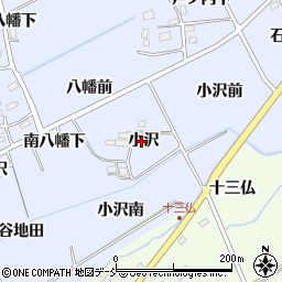 福島県福島市荒井小沢周辺の地図