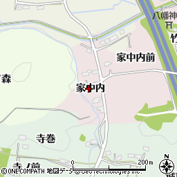 福島県福島市大森家中内周辺の地図