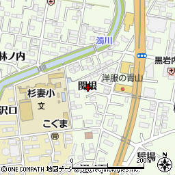 福島県福島市黒岩関根周辺の地図