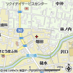 福島畑田郵政宿舎周辺の地図