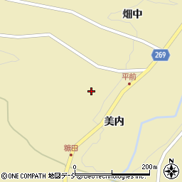 福島県伊達市月舘町糠田（美内）周辺の地図