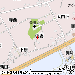 福島県福島市上名倉中妻周辺の地図