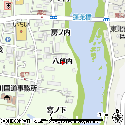 福島県福島市黒岩八郎内周辺の地図