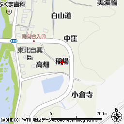 福島県福島市小倉寺稲場周辺の地図