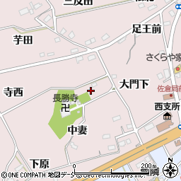 福島県福島市上名倉上寺周辺の地図