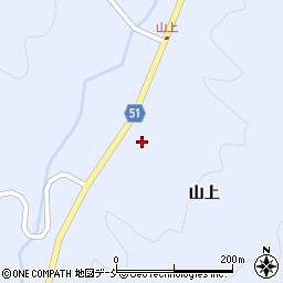福島県伊達市霊山町上小国（山上）周辺の地図