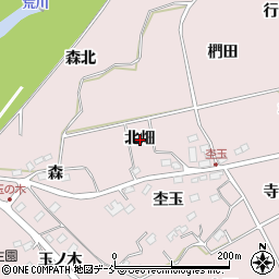 福島県福島市上名倉北畑周辺の地図