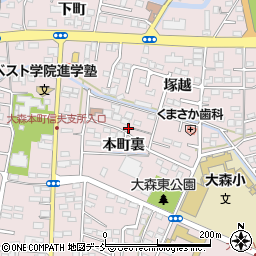福島県福島市大森本町裏周辺の地図