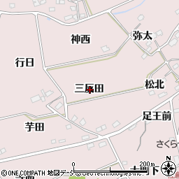 福島県福島市上名倉三反田周辺の地図