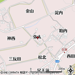 福島県福島市上名倉弥太周辺の地図