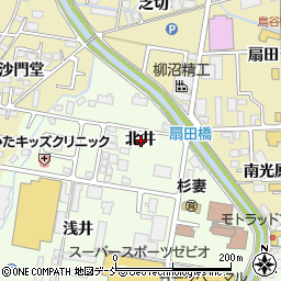 福島県福島市黒岩北井周辺の地図