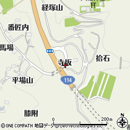 福島県福島市小倉寺寺坂周辺の地図