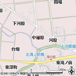 福島県福島市大森中河原周辺の地図