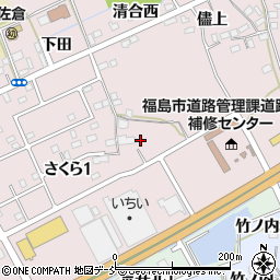 福島県福島市上名倉道添周辺の地図