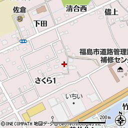 福島県福島市上名倉味中内周辺の地図