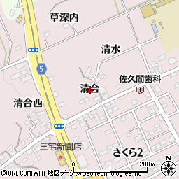 福島県福島市上名倉（清合）周辺の地図