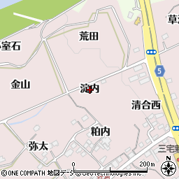 福島県福島市上名倉（淀内）周辺の地図