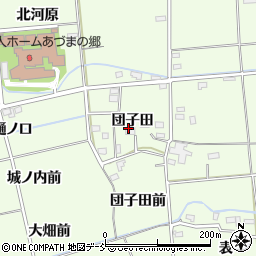 福島県福島市上鳥渡団子田周辺の地図