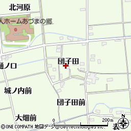福島県福島市上鳥渡（団子田）周辺の地図