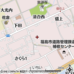 福島県福島市上名倉（儘添）周辺の地図