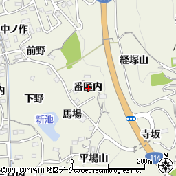 福島県福島市小倉寺番匠内周辺の地図