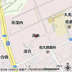 福島県福島市上名倉清水周辺の地図