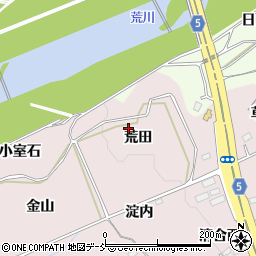 福島県福島市上名倉荒田周辺の地図