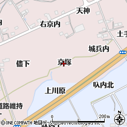福島県福島市上名倉京塚周辺の地図