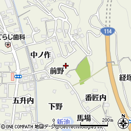 福島県福島市小倉寺前野周辺の地図