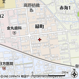 新潟県五泉市緑町周辺の地図