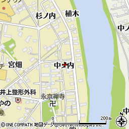 福島県福島市鳥谷野中ノ内周辺の地図