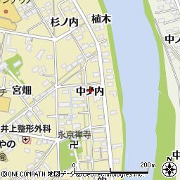 福島県福島市鳥谷野（中ノ内）周辺の地図