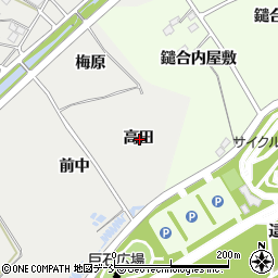 福島県福島市土船高田周辺の地図