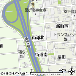 福島県福島市上鳥渡街道北周辺の地図