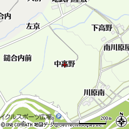 福島県福島市庄野（中高野）周辺の地図