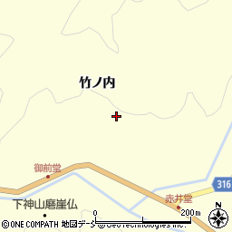 福島県伊達市月舘町布川竹ノ内周辺の地図