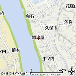 福島県福島市小倉寺（鍜治屋）周辺の地図