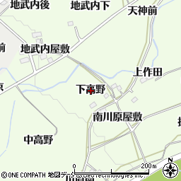 福島県福島市庄野下高野周辺の地図