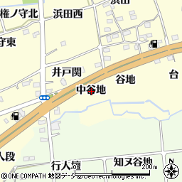 福島県福島市佐倉下中谷地周辺の地図