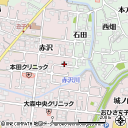 福島県福島市大森（赤沢）周辺の地図