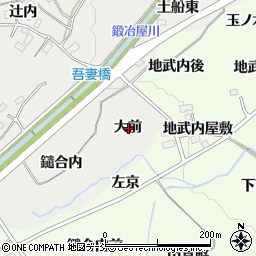 福島県福島市土船大前周辺の地図