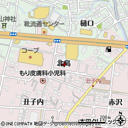 福島県福島市大森（北島）周辺の地図
