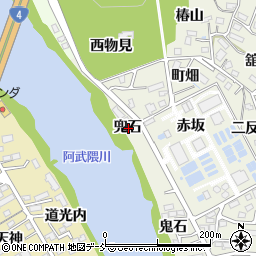 福島県福島市小倉寺兜石周辺の地図