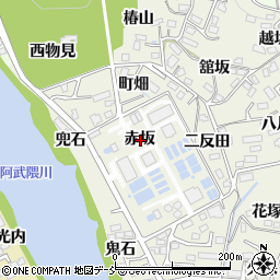 福島県福島市小倉寺赤坂周辺の地図