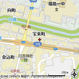 福島県福島市郷野目宝来町42-2周辺の地図