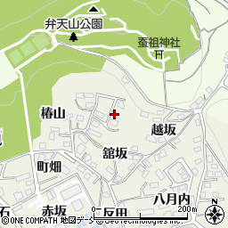 福島県福島市小倉寺椿舘周辺の地図