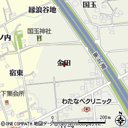 福島県福島市成川金田周辺の地図