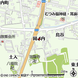 福島県福島市渡利岡ノ内周辺の地図